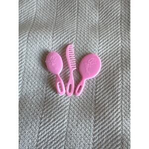 1980s PJ/Barbie Doll SUPERSTAR Beauty Matching Comb Brush Mirror-PINK VANITY SET